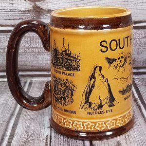 VTG LORD NELSON WARE Pottery South Dakota Coffee Mug Cup Stein Mount Rushmore